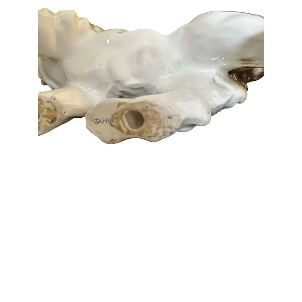 Vintage Porcelain Cocker Spaniel Dog Figurine Brown White Japan Collectible 7” T